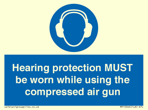 Hearing protection MUST be worn while using the compressed air gun